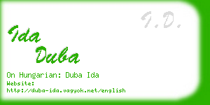 ida duba business card